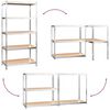 vidaXL 5-Layer Shelves 4 pcs Silver Steel&Engineered Wood