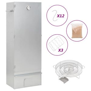 vidaXL BBQ Oven Smoker with Cold Smoke Generator Galvanised Steel