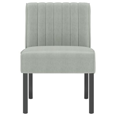 vidaXL Slipper Chair Light Grey Velvet
