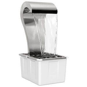 vidaXL Garden Waterfall Stainless Steel 304 54.5 x 34 x 83 cm Silver