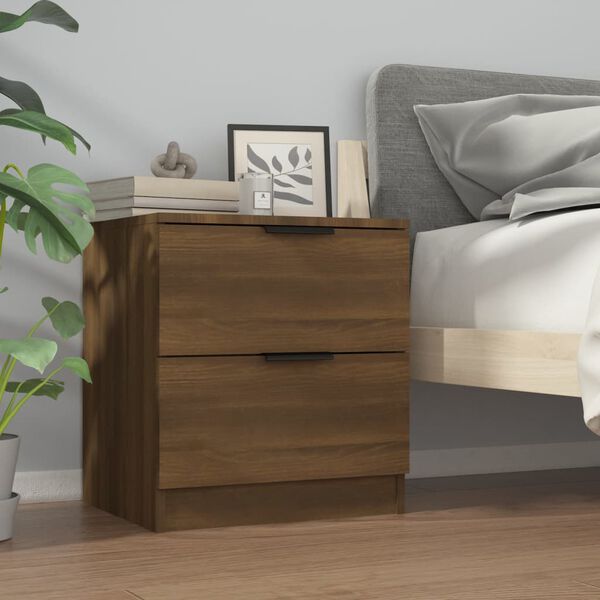 vidaXL Bedside Cabinets 2 pcs Brown Oak Engineered Wood