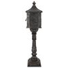 vidaXL Standing Mailbox Bronze 42.5 x 29.5 x 117 cm Cast Aluminum