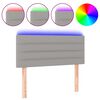 vidaXL LED Headboard Light Grey 80x5x78/88 cm Fabric