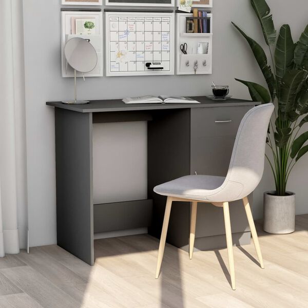 vidaXL Desk Grey 100x50x76 cm Engineered Wood