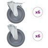 vidaXL 12 pcs Bolt Hole Swivel Casters 125 mm