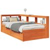 vidaXL Bookcase Bed without Mattress Wax Brown 100x200cm Solid Wood Pine