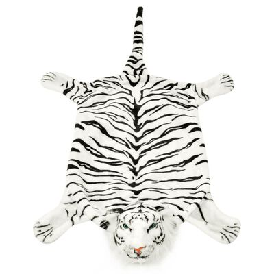 vidaXL Tiger Carpet Plush 144 cm White