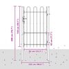 vidaXL Fence Gate with Lock Grey 103 x 200 cm Powder-Coated Steel