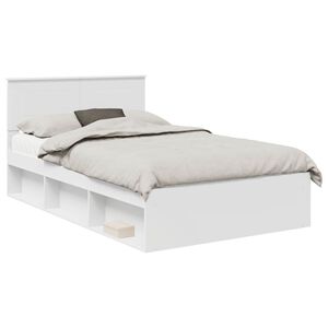 vidaXL Bed Frame with Headboard White 120 x 190 cm Engineered wood