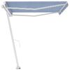 vidaXL Freestanding Manual Retractable Awning 400x350 cm Blue/White
