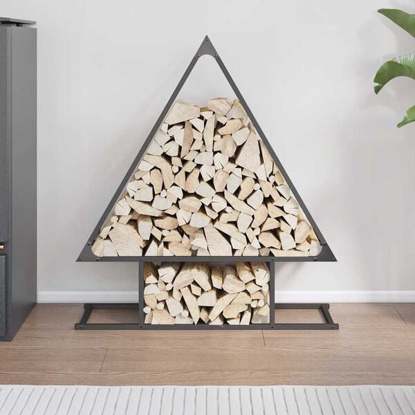 vidaXL Firewood Rack Black 80x25x90 cm Cold-rolled steel
