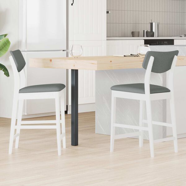 vidaXL Dining Chairs 2 pcs White 48 x 49 x 95 cm Solid Rubber Wood