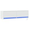 vidaXL TV Wall Cabinet with LED Lights White 140x31x38 cm