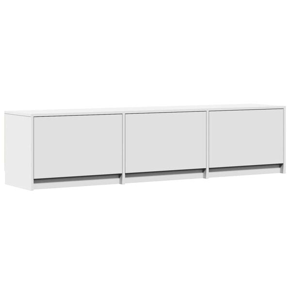 vidaXL TV Cabinet with LED White 165 x 34 x 40 cm Engineered Wood