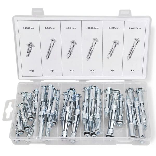 40 pcs Molly Bolt/Wall Anchor Assortment Kit