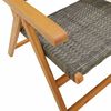 vidaXL Reclining Garden Chairs 6 pcs Grey Poly Rattan and Solid Wood