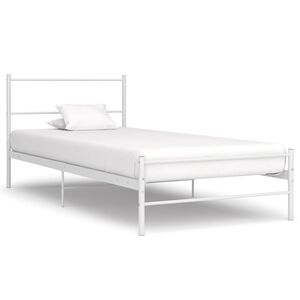 vidaXL Bed Frame without Mattress White Metal 90x200 cm