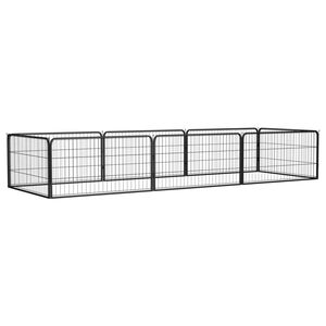 vidaXL 8-Panel Dog Playpen Black 100x50 cm Powder-coated Steel