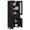 vidaXL Highboard with Drawer 2 pcs Black Oak Engineered Wood and Glass