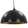 vidaXL Ceiling Lamps 2 pcs Black and Gold Semi-spherical 50 cm E27