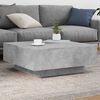 vidaXL Coffee Table with LED Lights Concrete Grey 80x80x31 cm