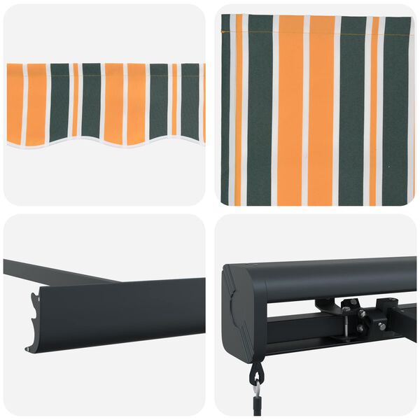vidaXL Retractable Awning Multicolour 350 x 250 cm Fabric and Metal