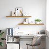 vidaXL Wall Shelf 2 pcs Beige 120 x 23.5 x 4 cm Engineered Wood