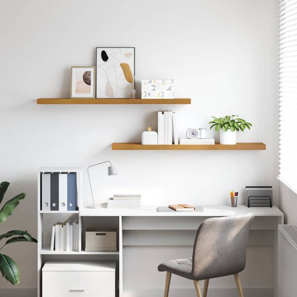 vidaXL Wall Shelf 2 pcs Beige 120 x 23.5 x 4 cm Engineered Wood
