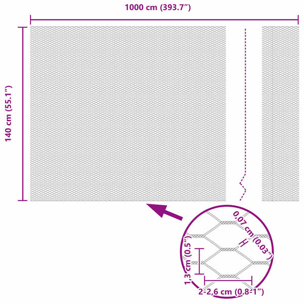 vidaXL Hexagon Fence Green 1.4 x 10 m Steel