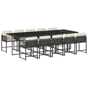 vidaXL Garden Dining Set | Black and Cream White