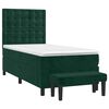 vidaXL Box Spring Bed with Mattress Dark Green 90x200 cm Velvet