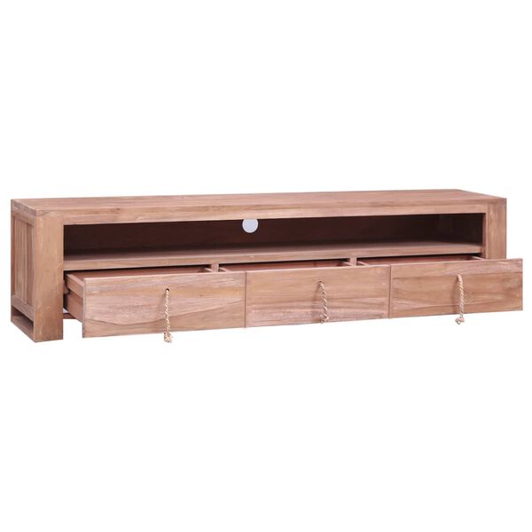 vidaXL TV Cabinet 140x30x35 cm Solid Teak Wood