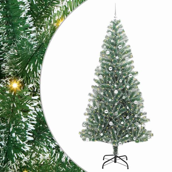 vidaXL Artificial Christmas Tree Snow Flocked with LED Light 240 cm