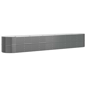 vidaXL Garden Raised Bed Galvanised Steel 440x80x68 cm Anthracite