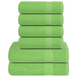 vidaXL 6 Piece Towel Set "FROGN" Apple Green 360 gsm