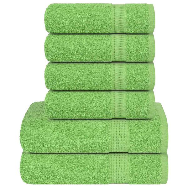 vidaXL 6 Piece Towel Set "FROGN" Apple Green 100% Cotton