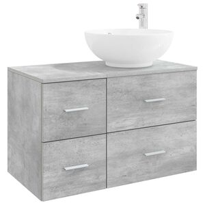 vidaXL Bathroom Furniture Set 2 pcs Concrete Grey Engineered Wood