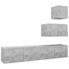 vidaXL TV Cabinet Set | Concrete Grey | Engineered Wood