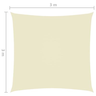 vidaXL Sunshade Sail Oxford Fabric Square 3x3 m Cream