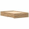 vidaXL Bed Frame with Drawer Artisan Oak 120 x 190 cm Engineered Wood