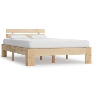 vidaXL Bed Frame without Mattress 140x200cm Solid Wood Pine