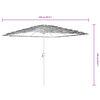 vidaXL Garden Parasol with Steel Pole Brown 248x248x248 cm
