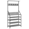 vidaXL Clothes Rack with Shoe Storage Grey Sonoma 90x34x184 cm