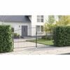 vidaXL Double Gate with Lock Grey 400 x 224.5 cm Steel