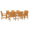 vidaXL Garden Dining Set 9 pcs Brown Solid Acacia Wood