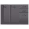 vidaXL Sideboard High Gloss Grey 105x30x75 cm Engineered Wood