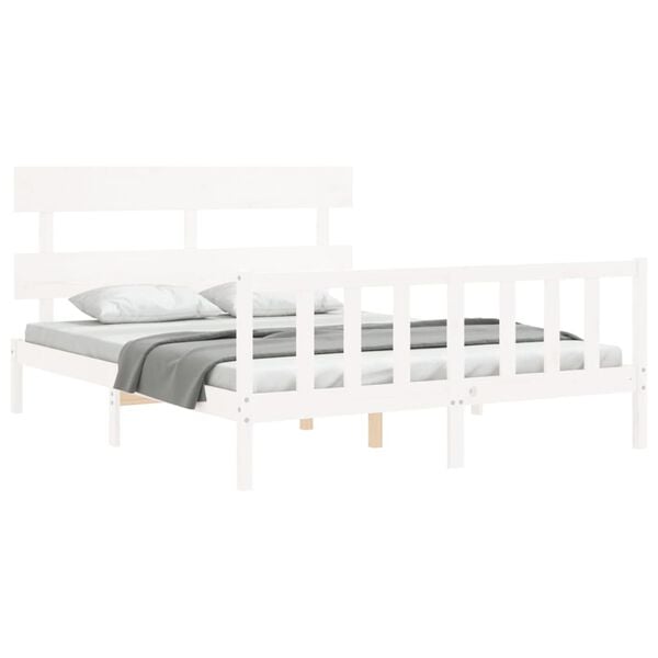 vidaXL Bed Frame without Mattress White 160x200 cm Solid Wood Pine
