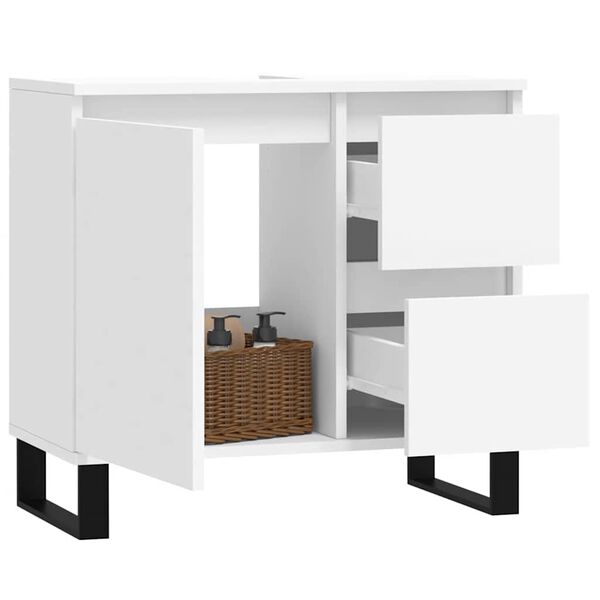 vidaXL Bathroom Cabinet White 65x33x60 cm Engineered Wood