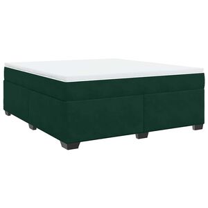 vidaXL Box Spring Bed with Mattress Dark Green 180x200 cm Velvet