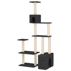 vidaXL Cat Tree with Sisal Scratching Posts Dark Grey 177.5 cm